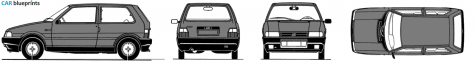 1989 Fiat Uno Hatchback blueprint